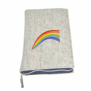 Gotteslob-Hlle Wollfilz grau mit Regenbogen &...