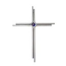 Edelstahlkreuz Wandkreuz modern silber matt 2 runde...