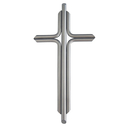 Edelstahlkreuz massiv Wandkreuz modern silber matt runde...