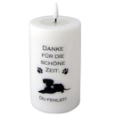 Hunde Trauer Stumpen Echtwachs-LED-Kerze Danke fr die...