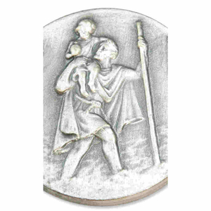 Auto Schutz Plakette Heiliger Sankt St. Christophorus 3D Relief 6,5 cm XL  Format